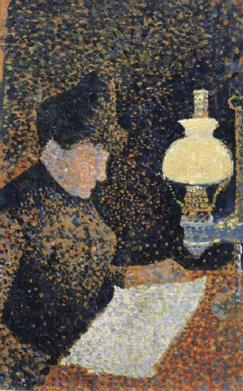 Paul Signac woman reading oil painting picture